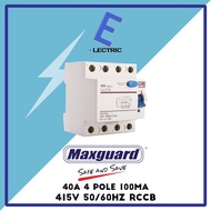 Maxguard 40A 4 Pole 100mA Type AC RCCB (White)
