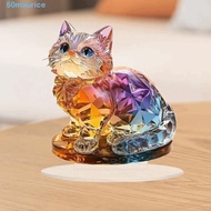 MAURICE 2D Cat Sculpture, Acrylic Crystal 2D Cat Ornament, Fashion Miniature Colorful Handmade 2D Ki
