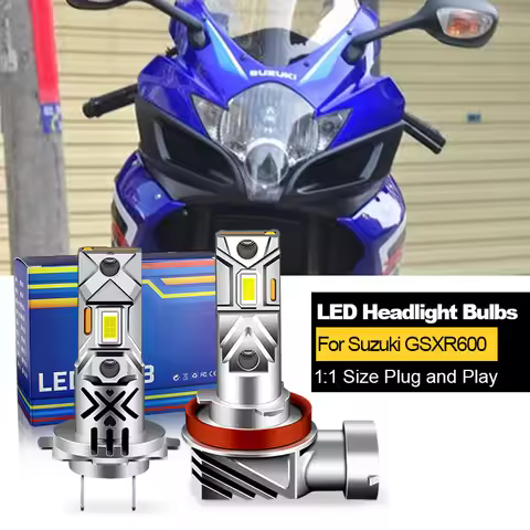 2PCS Canbus LED Motorcycle Headlight High/Low Bulb H7+H11 For 2006 2007 Suzuki GSXR600 GSXR750 White