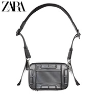 ZARA Summer New Product Men's Bag Silver Hard Box Style Messenger Bag Trendy Small Bag 3606020 092