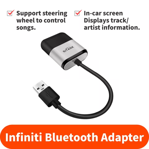 GITANK USB iPod Bluetooth 5.3 Car Adapter for Infiniti G37/M37/Q70/EX/FX35/JX/FX/QX50/QX60/QX80/M & 
