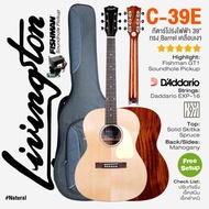 ⭐เซ็ตอัพฟรี⭐ Livingston C-39E กีตาร์โปร่งไฟฟ้า 39 นิ้ว ไม้หน้าแท้ โซลิดสปรูซ/มะฮอก ปิ๊กอัพ Fishman G