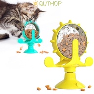 GUTHOP Slow Feeder, Improve IQ Rotatable Wheel Cat Treats Dispenser Toy, Pet Supplies 360° Rotating 