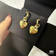 原價❤️chanel 24p earrings 吊墜 耳環 心心 金色 水鑽 水晶 可配同款頸鏈 choker