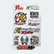 STIKER STICKER PACK PAK SPONSOR RACING K2R K2RR APPAREL KAWAHARA ORI ORIGINAL ASLI
