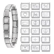 Italian Style Charm Bracelet Silver Gold Charm Bracelet Set Italian Link with Tools for Individualiz