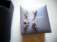 全新 專櫃正品GEORG JENSEN 喬治傑生40葡萄耳環MOONLIGHT GRAPES 葡萄葉紫水晶賣場也有頸圈