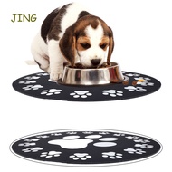 JING Dog Food Mat- Absorbent Pet Food Mat- Paw print round Shaped- Quick Dry Dog Feeding Mat - No Stains Placemat Pet Supplies Dog Mat for Food and Water