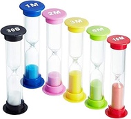 Sand Timer, 6 Colors Hourglass Sandglass Sand Clock Timers 30sec 1min 2mins 3mins 5mins 10mins for C