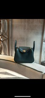 Hermes mini Lindy 2 新祖母綠 金扣 w stamp