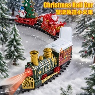 Christmas Electric Track Train Classic Retro Train Model Children Educational Train Track Toy