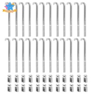 [Edstars] Banjo Tuning Nut 48 Set Metal Hooks and Nuts Banjo Repair Hardware Musical Instrument Main