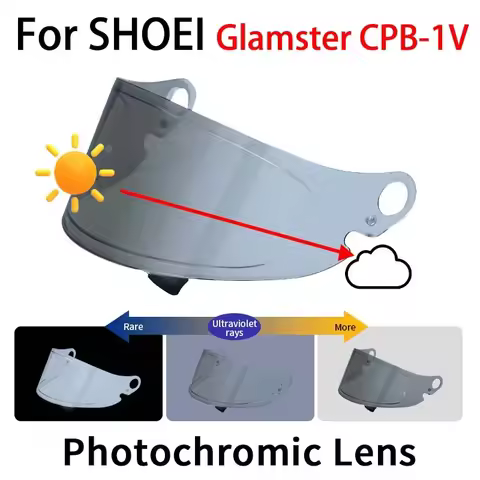 Glamster Photochromic Visor For SHOEI Glamster CPB-1V Glamster Full Face Motorcycle Lens glamster Pr