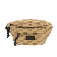 二手BALENCIAGA經典款中型腰包 Logo 腰包 全新未使用 BB Monogram 米色斜背包 713042 210HH 2755