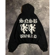 BOXY HOODIE SWEATER snsb WORLD FAUL OVERSIZE UNISEX MEN WOMEN