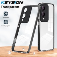 KEYSION Y17S เกราะกันกระแทกเคสสำหรับ VIVO ใส TPU เนื้อนิ่มโปร่งใสซิลิโคน + ฝาหลังโทรศัพท์พีซีสำหรับ 
