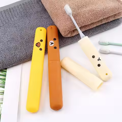 Travel Portable Toothbrush Box Storage Box Cute Cartoon Easy Bear Set Toilet Set Cartoon