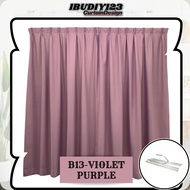 B13 Ready Made Curtain 100%Blackout Siap Jahit Langsir (Cangkuk/Hook) Langsir BLACKOUT Kain Tebal Warna Purple