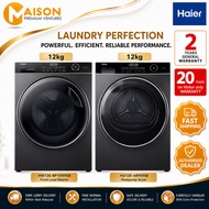 [Combo] Haier Inverter Front Load Washer 12KG HW120-BP14959S8 + Haier Inverter Heatpump Dryer 12KG H