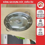 FISSLER pot and pan 38cm 8.8L oval shape, Cromagan stainless steel - German product