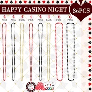 36 Pcs Casino Night Beaded Necklaces Bulk 3 Types Poker Dice Sign Necklaces Casino Party Favors Las 