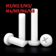 [YMH-BY1] Screw Pan Head Phillips/Phillips Pan Head Screw WhiteNylon/Plastic  M2/M2.5/M3/M4/M5/M6/M8