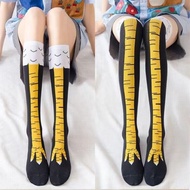 Funny and funny personality chicken foot socks Funny unisex thigh socks printed with funny chicken p
