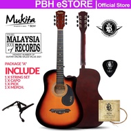 Mukita by BLW 38 Inch Cutaway Acoustic Guitar / Gitar Akustik Stater Pack Beginner Package