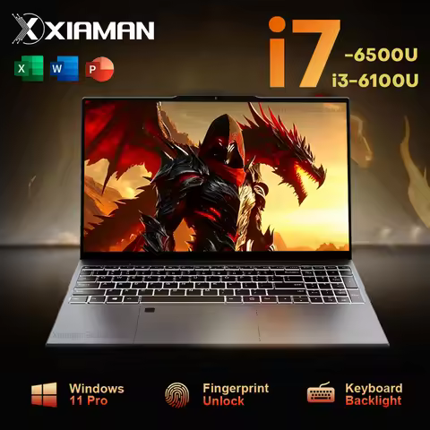 15.6" Laptop Computer PC Windows 11 Intel Core i7 6500U i3 6100U PC Gamer 16GB RAM Fingerprint Unloc