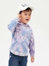男幼童裝|紮染長袖帽T-淡紫色紮染