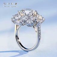 S925 Sterling Silver D-Color Moissanite Diamond Testable Diamond Pen 5ct Big Winner Female Ring Prop