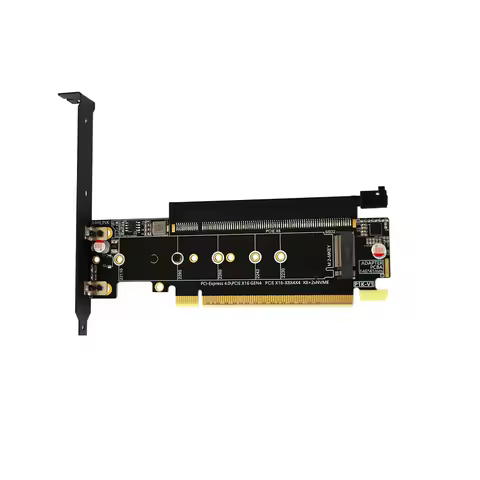 P1K PCIe 4.0 X16 Splitter Adapter Card PCIe X8 + 2×M.2 M-key NVMe SSD Expansion Card for M.2 NVMe 22