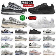 designer P6000 P 6000 Triple Black White Khaki Wolf Grey Metallic Womens Outdoor Sports Trainers Cas
