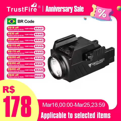 Trustfire GM23 Tactical Led Flashlight 800LM USB Rechargeable Quick Release Lights for GL & 20mm Pic