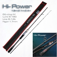 CẦN LURE HI - POWER PHÔI CACBON XOẮN NGỌN 1.7MM ĐẦU PU CHỐNG XOẮN CẦN NGANG VỚI ĐỨNG