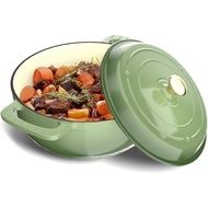 Bonnlo 6QT Round Dutch Oven, Enameled Cast Iron Dutch Oven Pot with Lid & Dual Handles, Oven Safe Up