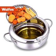 WALFOS Stainless Steel Deep Frying Pot Japanese Tempura Deep Frying Pan