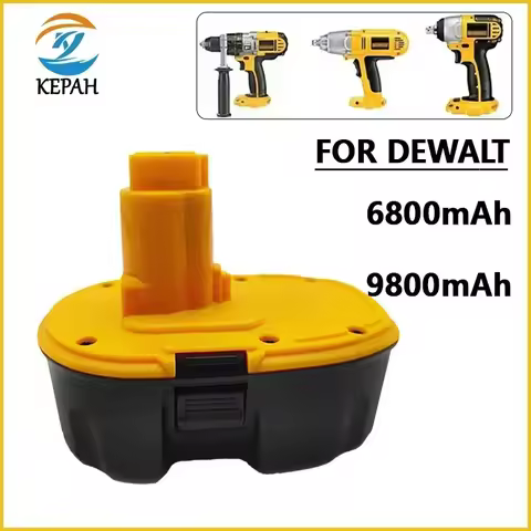 18V NiMH Power Tool Battery 6.8/9.8Ah for 18V DeWalt Battery Replacement DC9096 DE9039 DE9095 DW9098