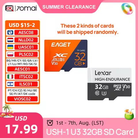 Lexar High Endurance 64GB Micro SD Memory Card USH-1 U3 Max 100MB/S Waterproof TF Card for 70mai 4K 