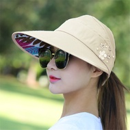 【CC】 Cap UPF 50  UV Protection Wide Brim Beach Hat Hats for Wife Uulticolor Fashion