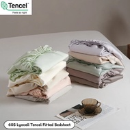 Quality 60S 100% Tencel Bedsheet Light Luxury Plain Color Fitted Bedsheet Smooth 1600TC Cooling Beds