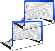 Simple Deluxe 2 Set 4‘x3’ Portable Soccer Goal, Pop Up Soccer Net for Backyard Games and Training, I