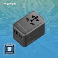 MOMAX - 65W GaN 快充通用旅行轉插 5 Port (3C2A) PD 全球旅行通用萬用 快充充電插座 轉換插頭 旅行充電器 1-World (黑色) UA8UKD(使用前開封可參考頁內影