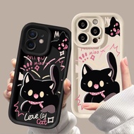 Cute Lovely Black Cat Phone Case For Infinix ITEL RS4 A70 80 90 P55 Sm20 6 7 Note 40s TECNO Pova 6 7