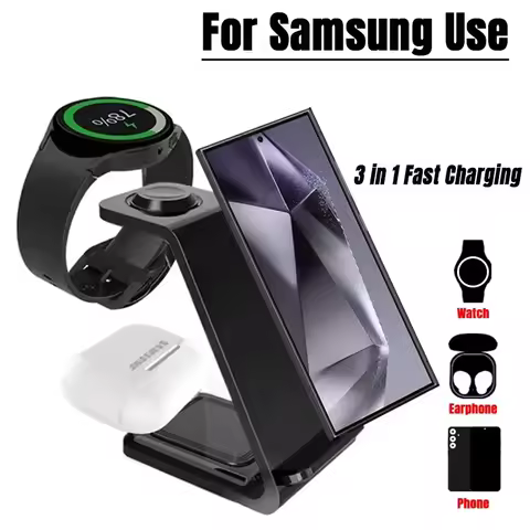 3 in 1 Travel Wireless Chargers For Samsung Galaxy S24/S23 Watch 7/6 Classic 5/4/3/2 Ultra Buds 3/2 