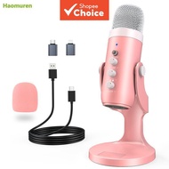 Haomuren USB Condenser Mike, Wireless Microphone For PC, Mac, Phone, Streaming with Phone Adapter & 