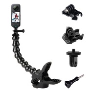 Jaws Flex Clamp Mount with Adjustable Gooseneck Compatible with GoPro Hero 12, Insta360 ONE X3 GO 3 