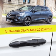 2 PCS Carbon Fiber Door Handle Cover Catch Trim Car Accessories for Renault Clio IV MK4 2012 2013 2014 2015 2016 2017 2018 2019