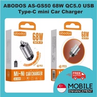 ABODOS AS-GS50 68W QC5.0 USB and Type-C mini Car Charger