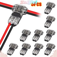 ZAIJIEEE 1/5Pcs Electrical Cable Crimp, Low Voltage T Type Pluggable Wire Connector,  2 Pin No Strip
